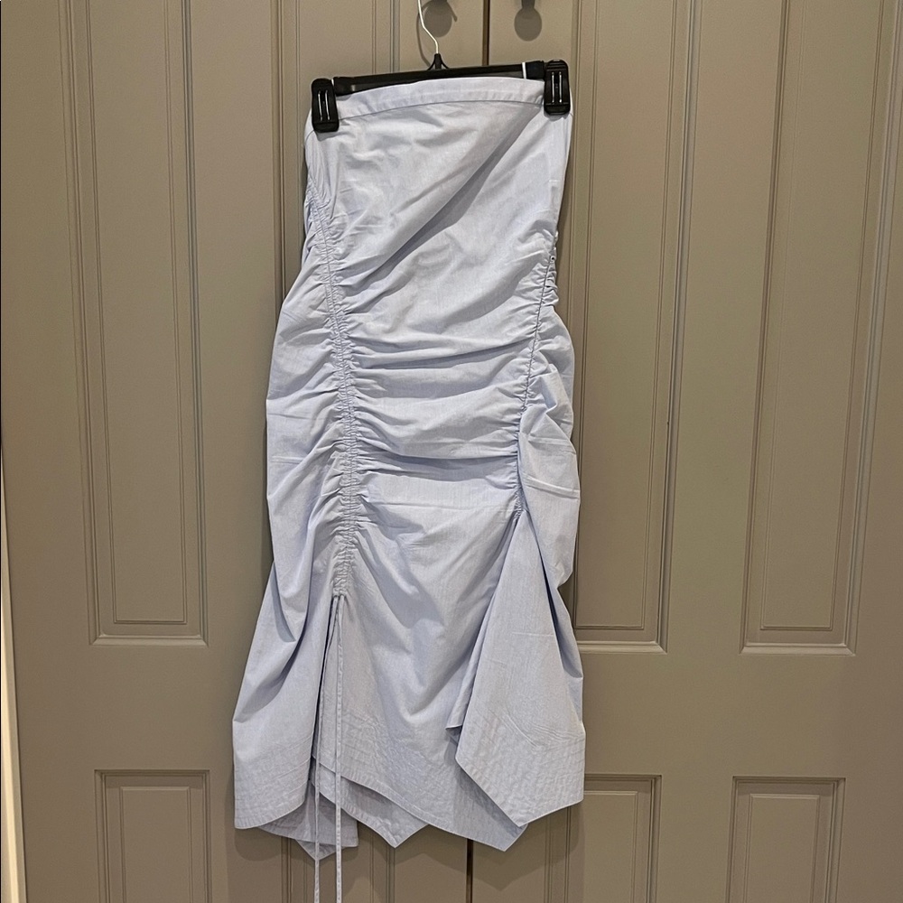Tanya Taylor size 6 chambray strapless dress